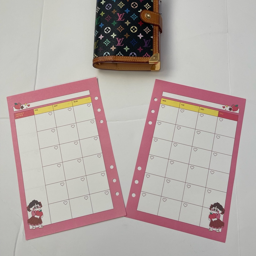 Planner Refills FITS Louis Vuitton GM Agenda-LV Large A5 inserts Monthly.
